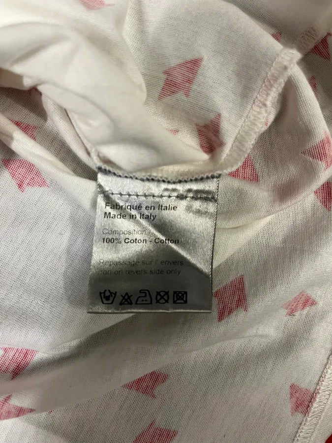 SS2008 Dior V-Neck White Red T-Shirt (S) fdrsZRU 2