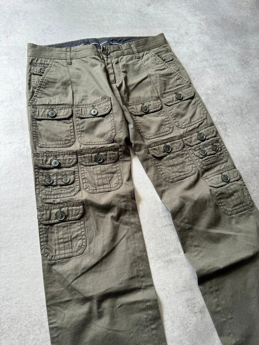 SS2008 Dolce & Gabbana 25 Pockets Cargo Olive Pants VtZMqPT 2