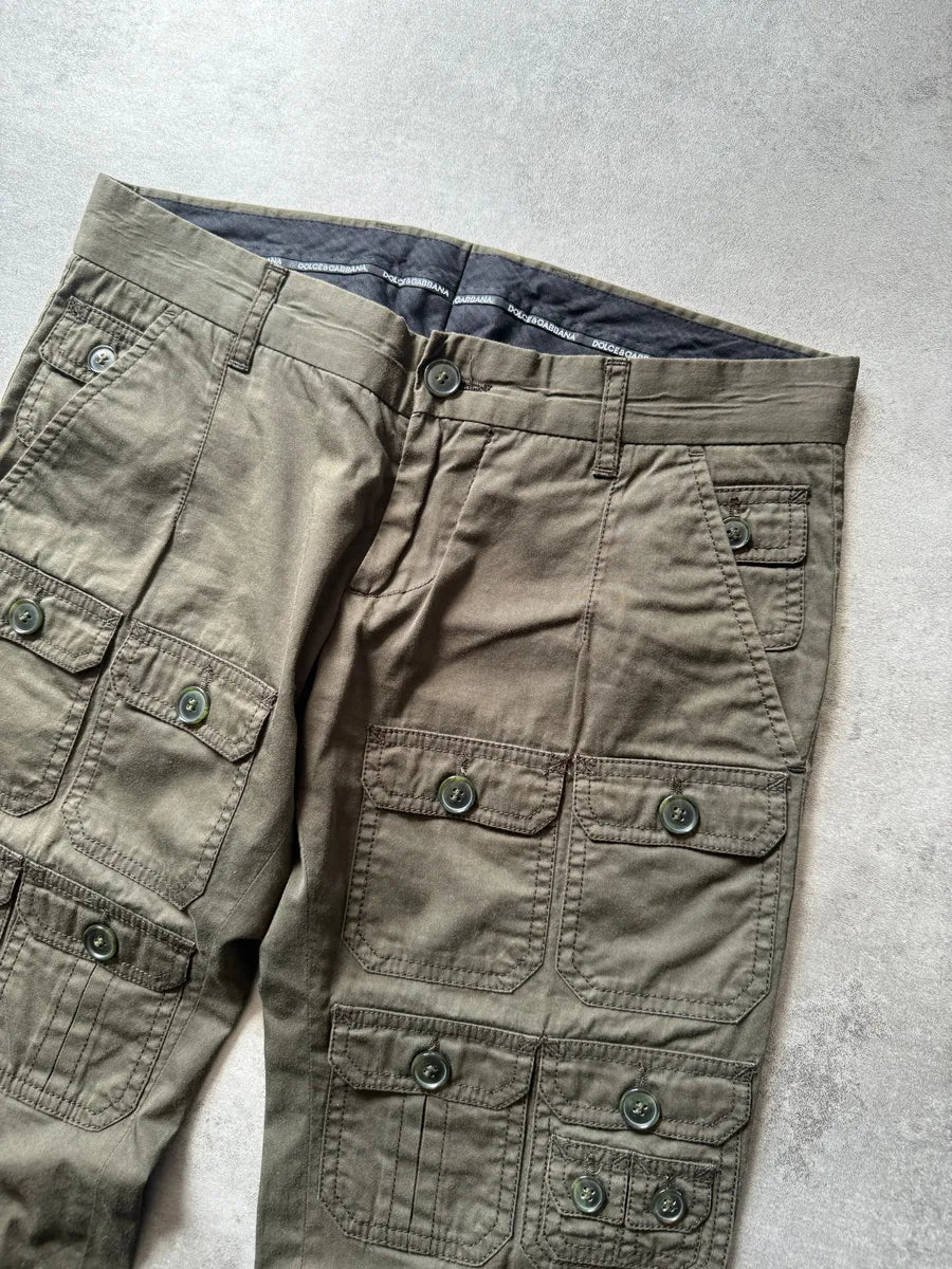 SS2008 Dolce & Gabbana 25 Pockets Cargo Olive Pants VtZMqPT 3