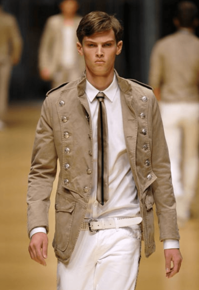 SS2008 Dolce & Gabbana Beige Double-Breasted Officer Napoleon Jacket aWKkMdt 1