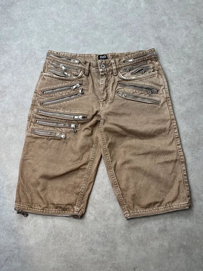 SS2008 Dolce & Gabbana Beige Multi-Zip Shorts fmiAtmb 0
