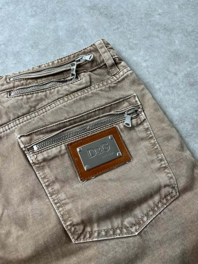 SS2008 Dolce & Gabbana Beige Multi-Zip Shorts fmiAtmb 10