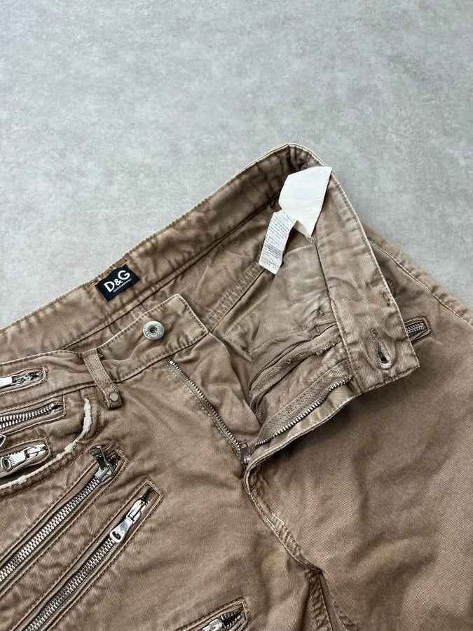 SS2008 Dolce & Gabbana Beige Multi-Zip Shorts fmiAtmb 11