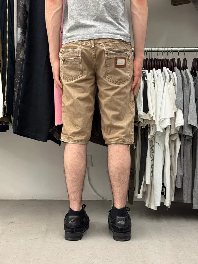 SS2008 Dolce & Gabbana Beige Multi-Zip Shorts fmiAtmb 4