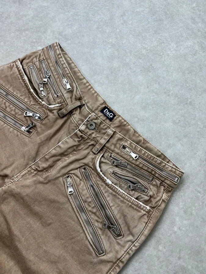 SS2008 Dolce & Gabbana Beige Multi-Zip Shorts fmiAtmb 5