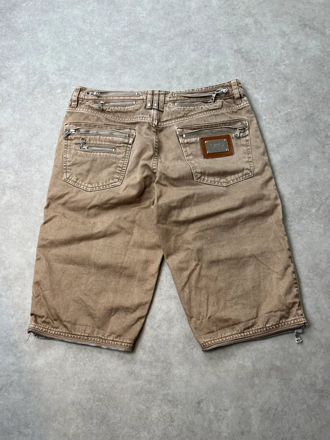 SS2008 Dolce & Gabbana Beige Multi-Zip Shorts fmiAtmb 8