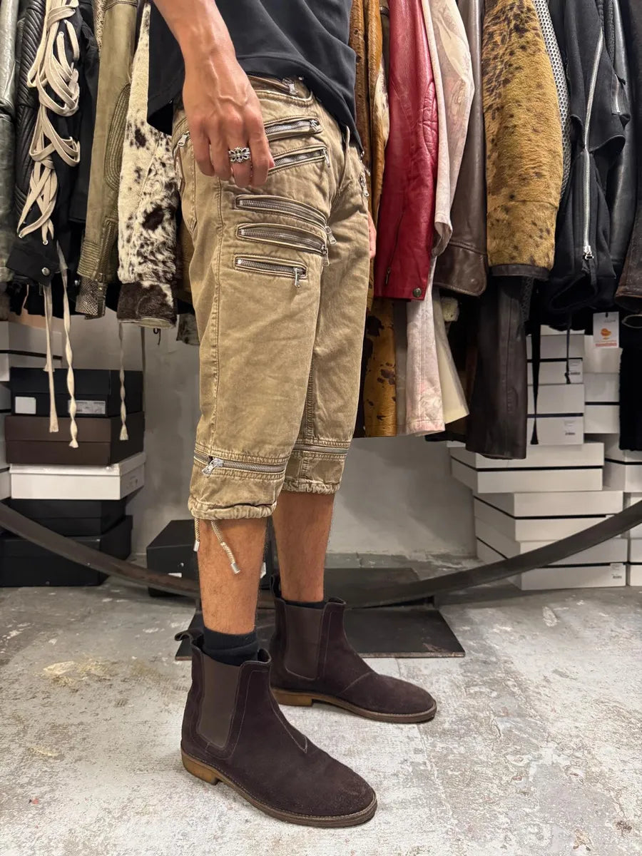 SS2008 Dolce & Gabbana Beige Multi Zips Shorts fawirhn 2