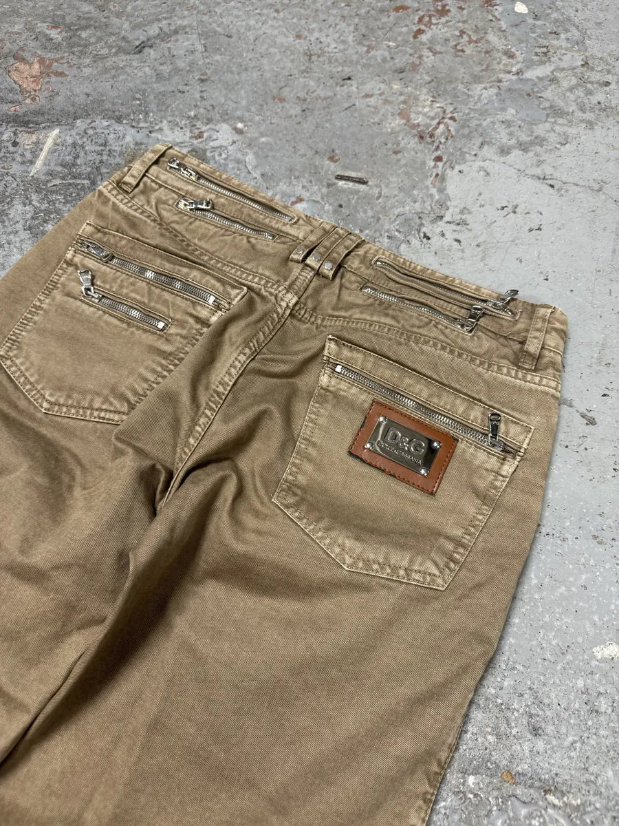 SS2008 Dolce & Gabbana Beige Multi Zips Shorts fawirhn 6