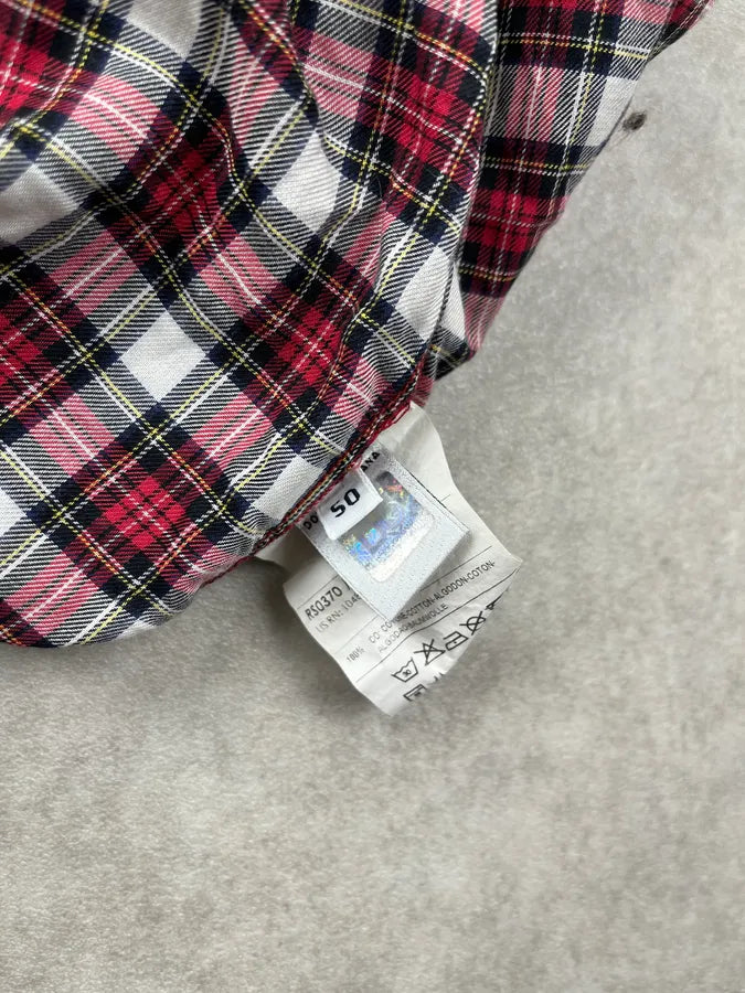 SS2008 Dolce & Gabbana Checkered Tartan Burgundy Shirt uIXYhlk 11