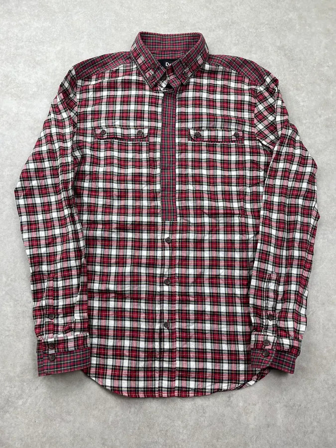 SS2008 Dolce & Gabbana Checkered Tartan Burgundy Shirt uIXYhlk 3