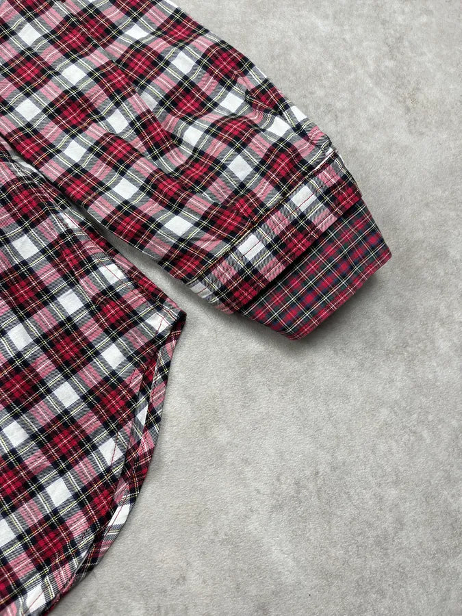 SS2008 Dolce & Gabbana Checkered Tartan Burgundy Shirt uIXYhlk 5