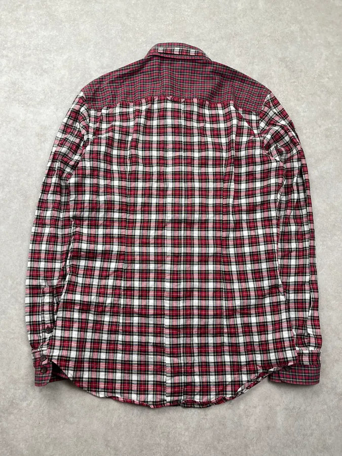 SS2008 Dolce & Gabbana Checkered Tartan Burgundy Shirt uIXYhlk 6
