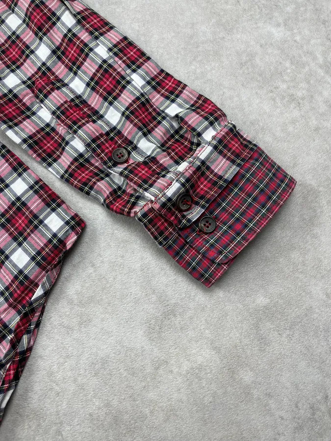 SS2008 Dolce & Gabbana Checkered Tartan Burgundy Shirt uIXYhlk 8
