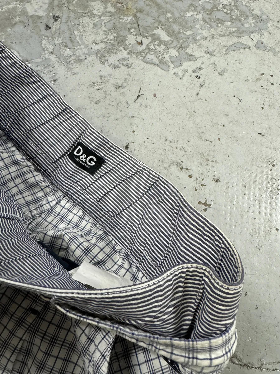 SS2008 Dolce & Gabbana Checkered White Shorts GgILAXY 5