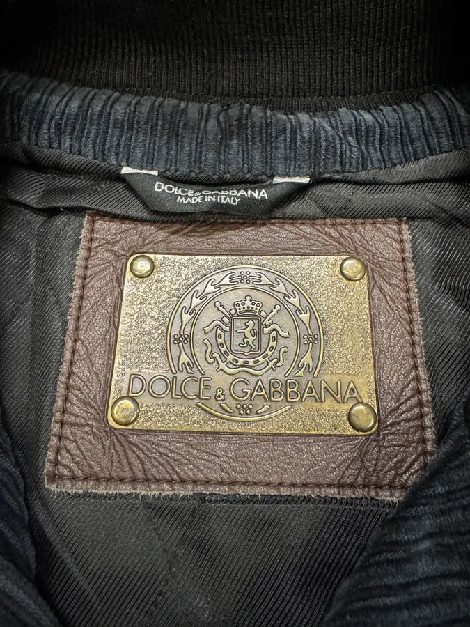 SS2008 Dolce & Gabbana Grey Navy Velvet Faded Buttoned Jacket (L) SoPVXAh 5