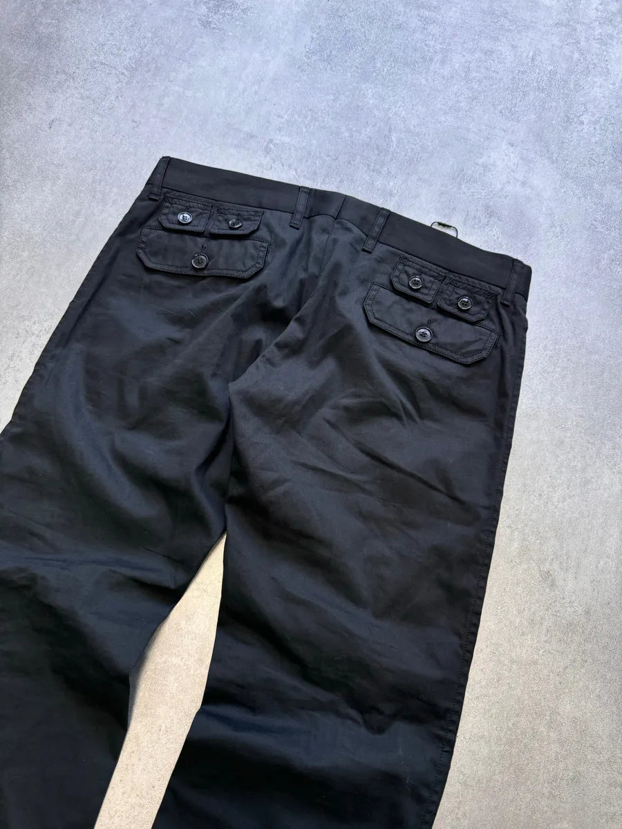 SS2008 Dolce & Gabbana Multi-Pocket Cargo Black Pants bNwsCVN 3