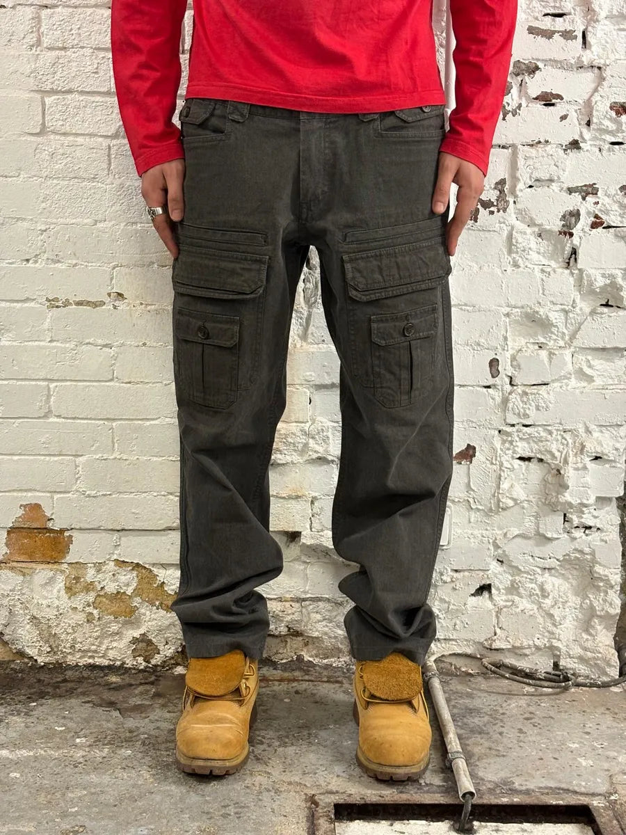 SS2008 Dolce & Gabbana Multi-Pocket Cargo Grey Pants UpLnlSn 0