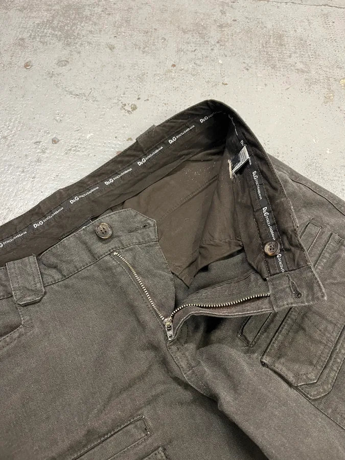 SS2008 Dolce & Gabbana Multi-Pocket Cargo Grey Pants UpLnlSn 10