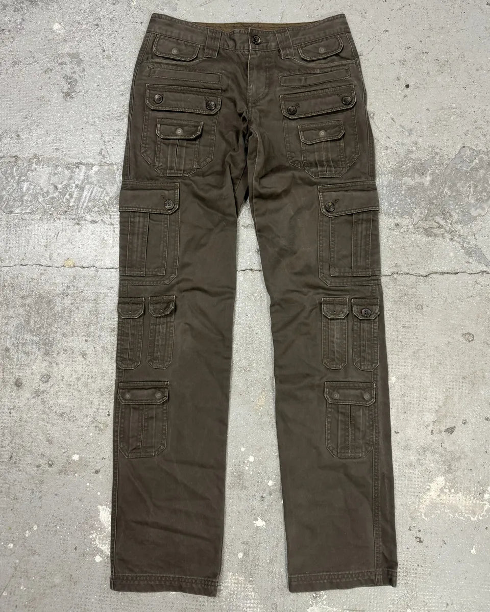 SS2008 Dolce & Gabbana Multi Pockets Cargo Olive Pants (S) 0