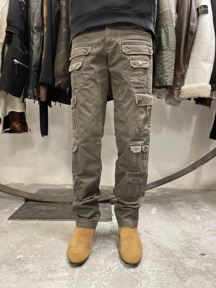 SS2008 Dolce & Gabbana Multi Pockets Cargo Olive Pants (S) 1