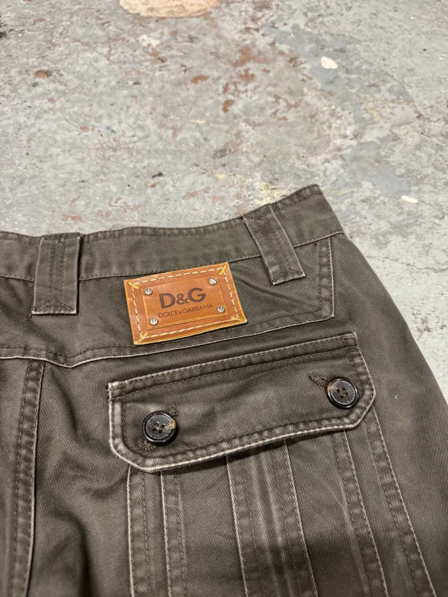 SS2008 Dolce & Gabbana Multi Pockets Cargo Olive Pants (S) 10
