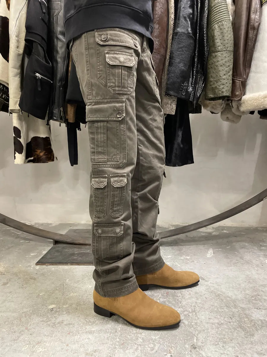 SS2008 Dolce & Gabbana Multi Pockets Cargo Olive Pants (S) 2