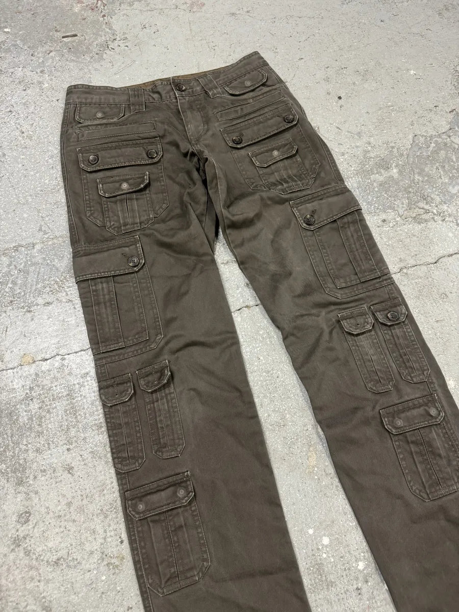 SS2008 Dolce & Gabbana Multi Pockets Cargo Olive Pants (S) 4