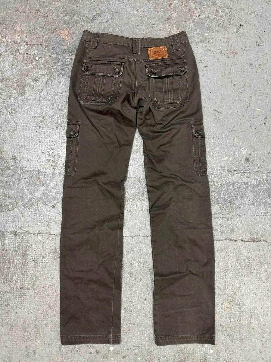 SS2008 Dolce & Gabbana Multi Pockets Cargo Olive Pants (S) 5