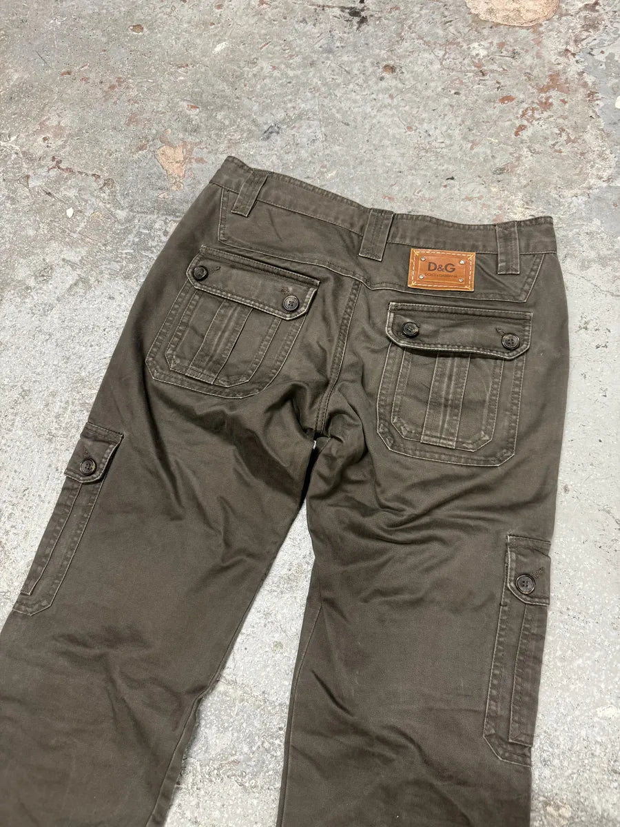SS2008 Dolce & Gabbana Multi Pockets Cargo Olive Pants (S) 9