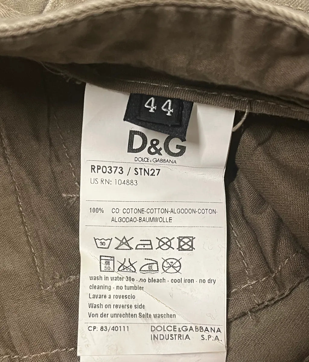 SS2008 Dolce & Gabbana Multi Pockets Khaki Green Pants vIRaWrN 9