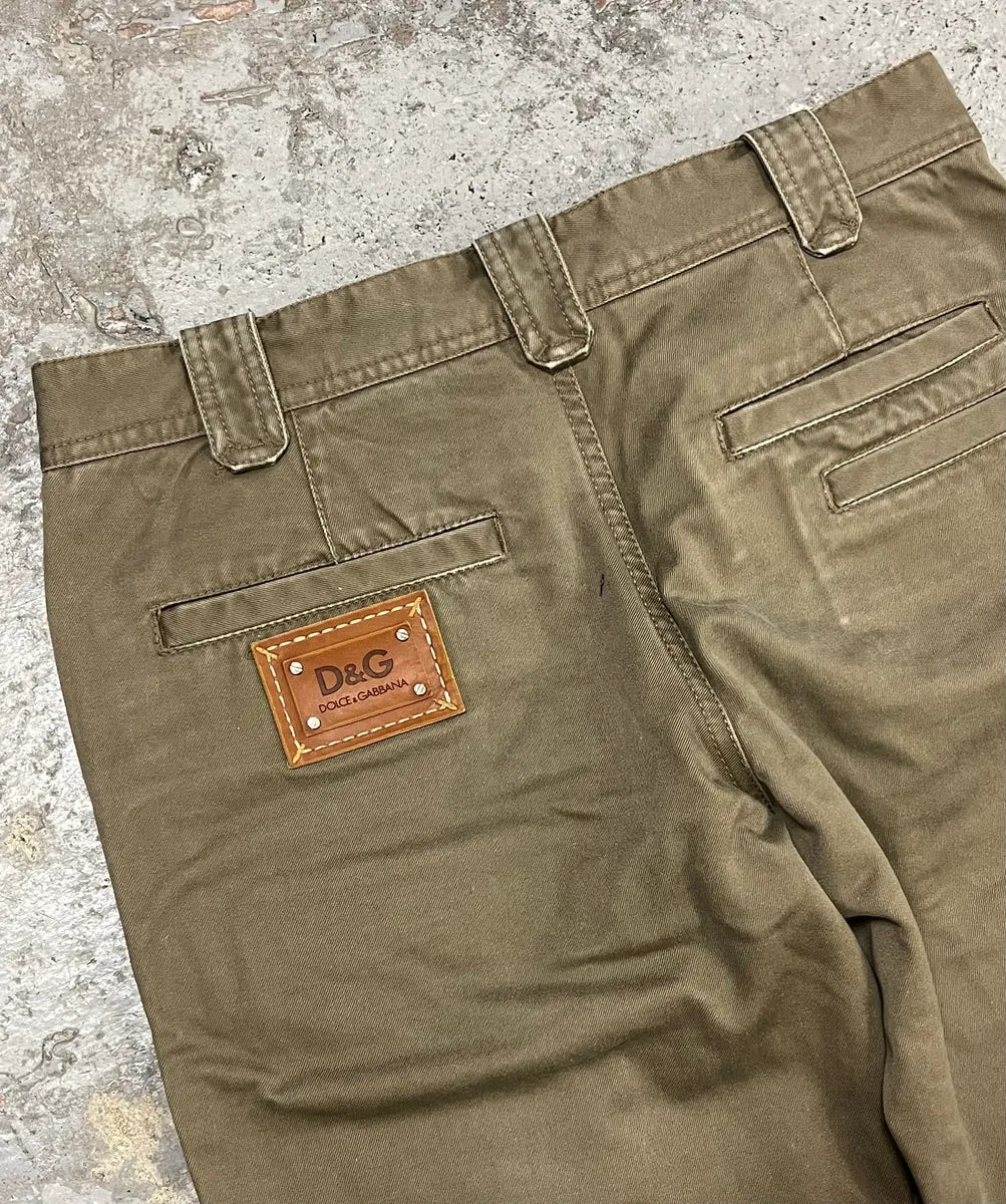 SS2008 Dolce & Gabbana Multi Pockets Khaki Green Pants vIRaWrN 7