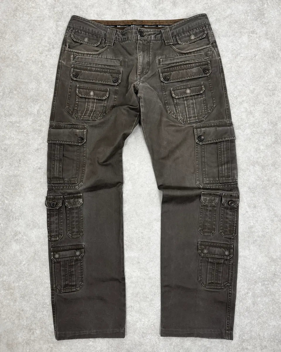 SS2008 Dolce & Gabbana Multi Pockets Olive Cargo Pants lMxizox 0