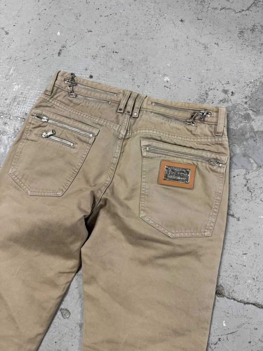 SS2008 Dolce & Gabbana Multi-Zip Beige Pants GHCREaJ 2