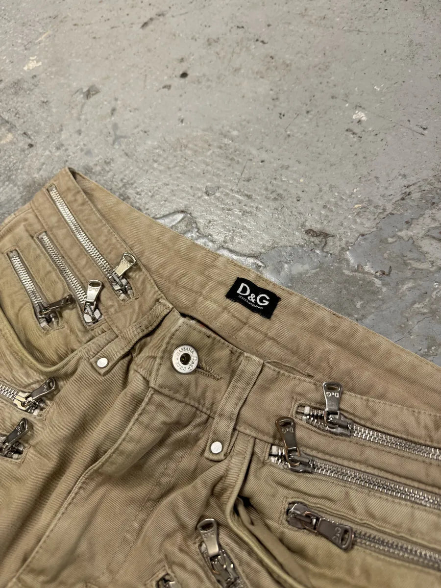 SS2008 Dolce & Gabbana Multi-Zip Beige Pants GHCREaJ 4