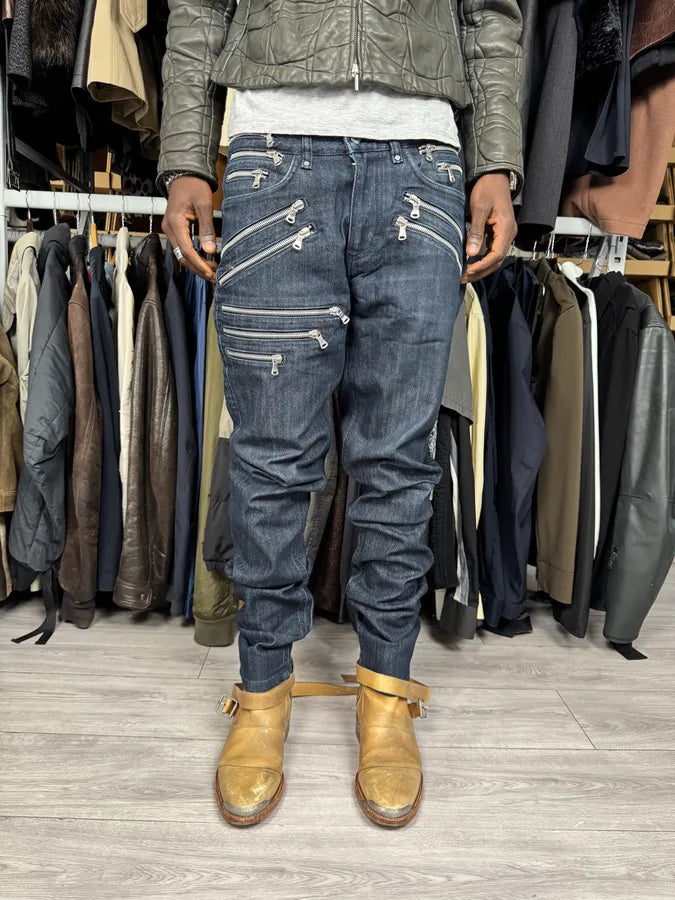 SS2008 Dolce & Gabbana Multi Zips Navy Brut Denim Jeans sNILkBK 1