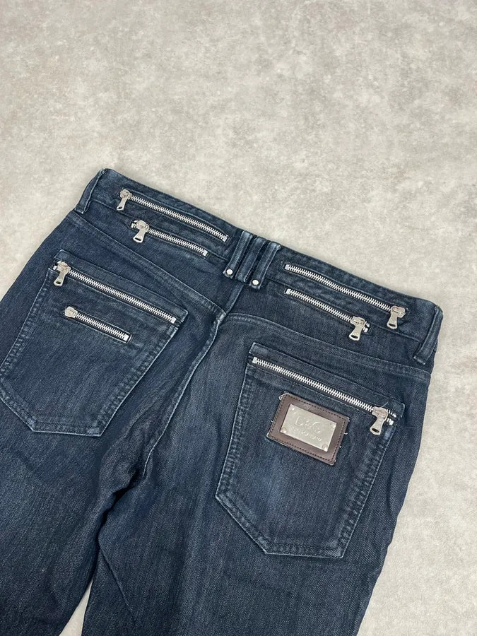 SS2008 Dolce & Gabbana Multi Zips Navy Brut Denim Jeans sNILkBK 7