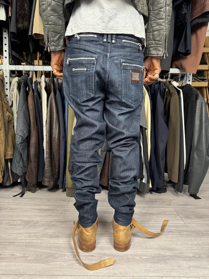 SS2008 Dolce & Gabbana Multi Zips Navy Brut Denim Jeans sNILkBK 3