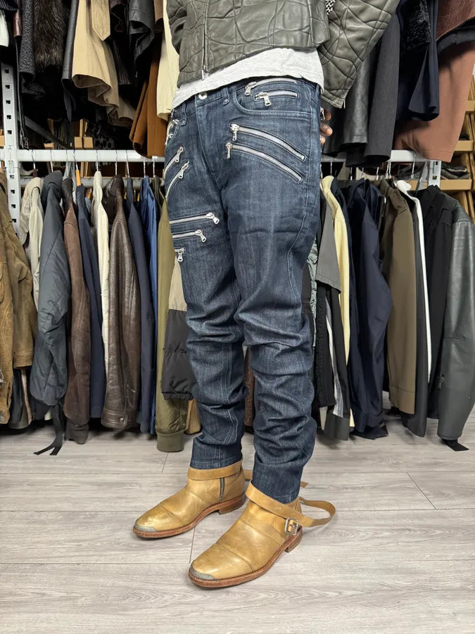 SS2008 Dolce & Gabbana Multi Zips Navy Brut Denim Jeans sNILkBK 2