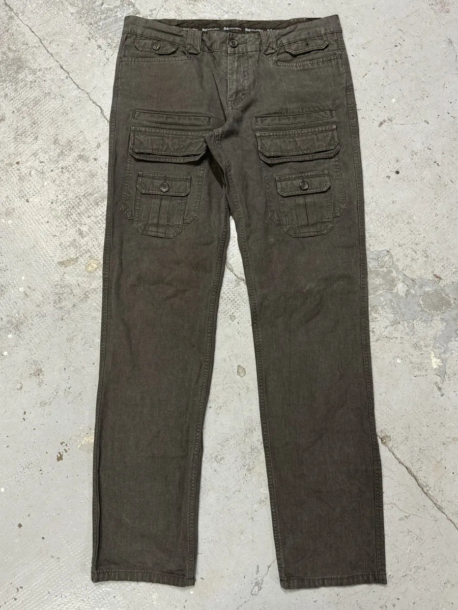 SS2008 Dolce & Gabbana Olive Grey Multi Pockets Pants GcJwVvk 1
