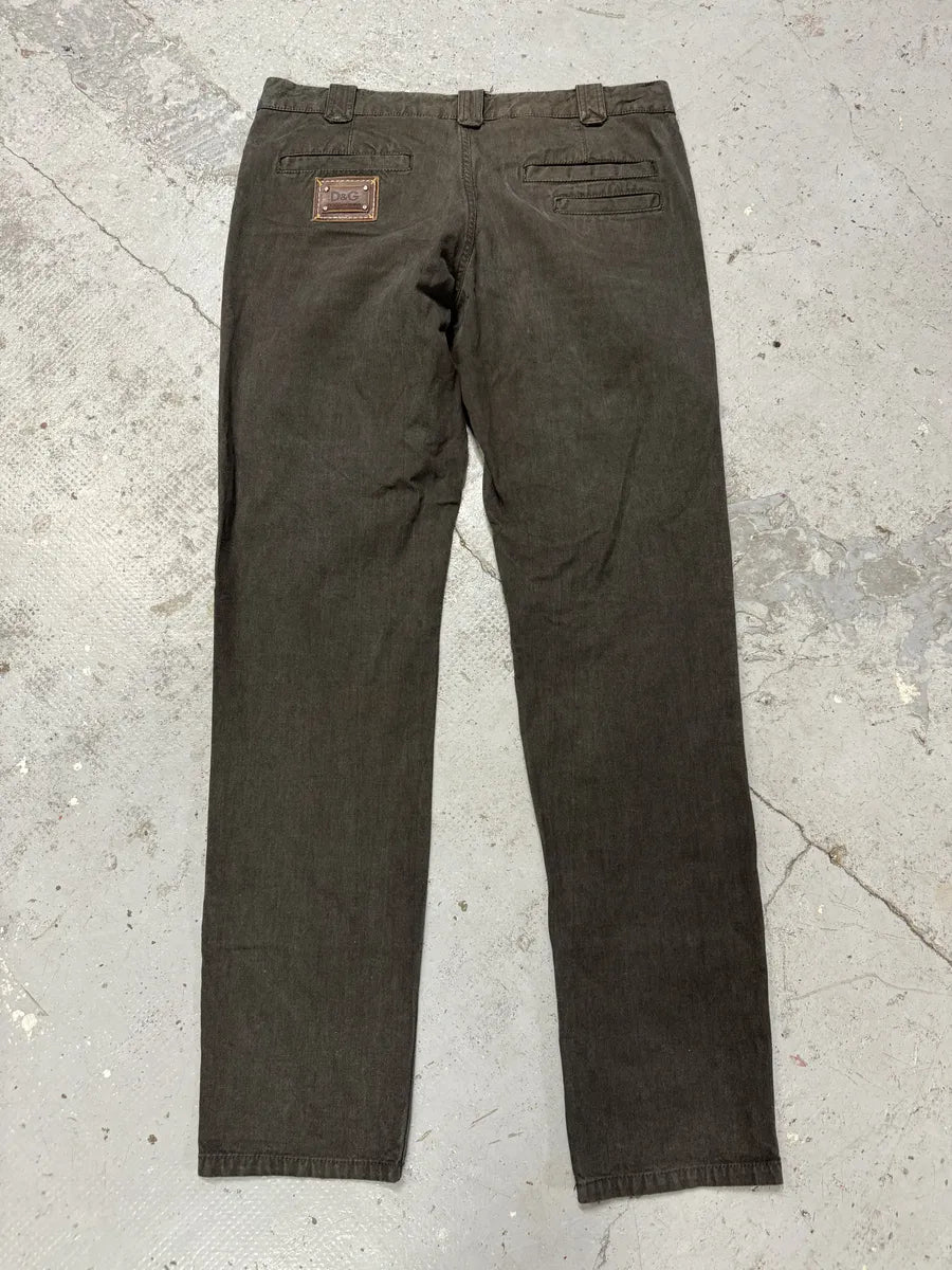 SS2008 Dolce & Gabbana Olive Grey Multi Pockets Pants GcJwVvk 3
