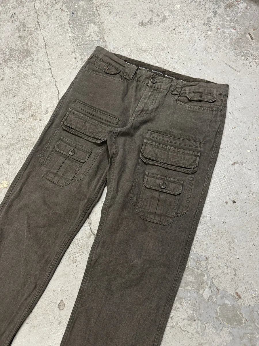 SS2008 Dolce & Gabbana Olive Grey Multi Pockets Pants GcJwVvk 4