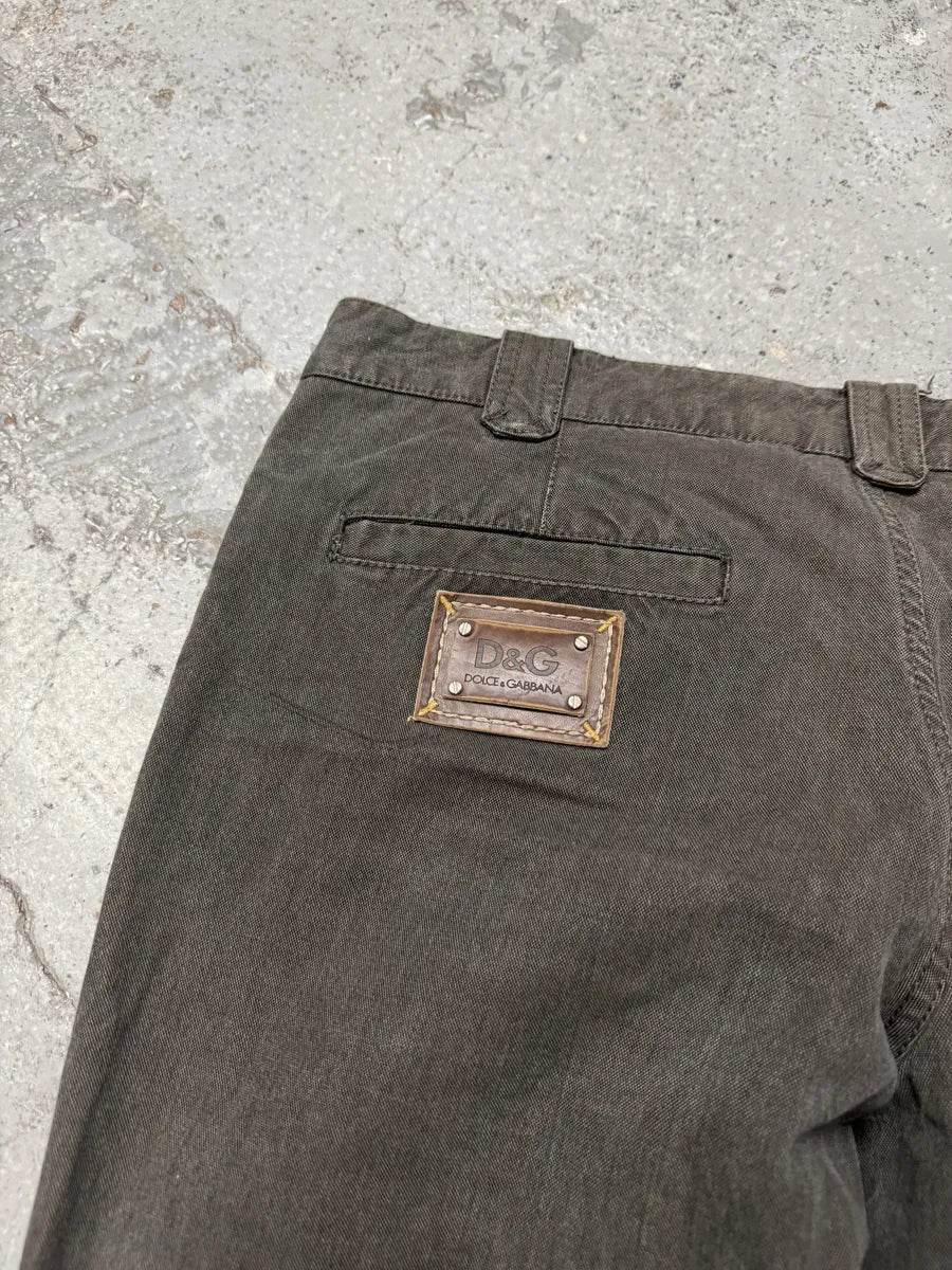 SS2008 Dolce & Gabbana Olive Grey Multi Pockets Pants GcJwVvk 5