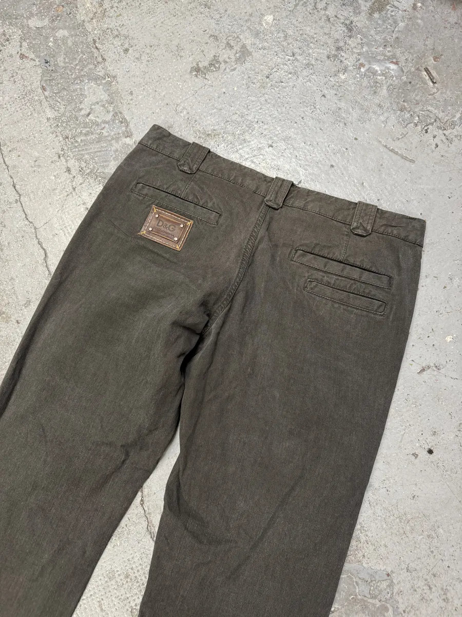 SS2008 Dolce & Gabbana Olive Grey Multi Pockets Pants GcJwVvk 6