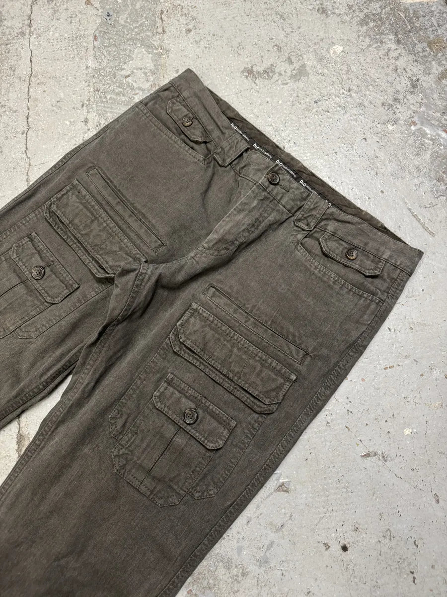 SS2008 Dolce & Gabbana Olive Grey Multi Pockets Pants GcJwVvk 7