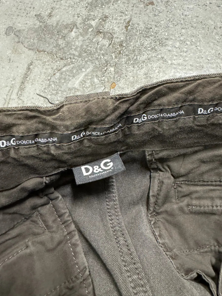 SS2008 Dolce & Gabbana Olive Grey Multi Pockets Pants GcJwVvk 8