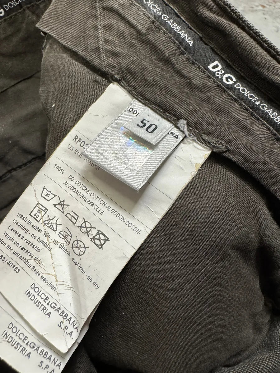 SS2008 Dolce & Gabbana Olive Grey Multi Pockets Pants GcJwVvk 9