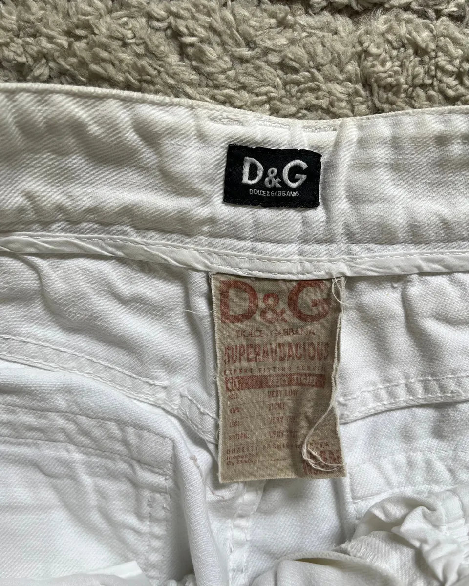 SS2008 Dolce & Gabbana Rebel Zipper White Pants Wodoafy 6