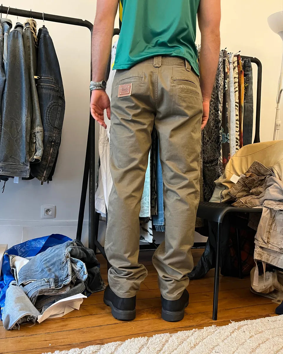 SS2008 Dolce & Gabbana Safari Luxe Olive Pants SsFlUZs 4