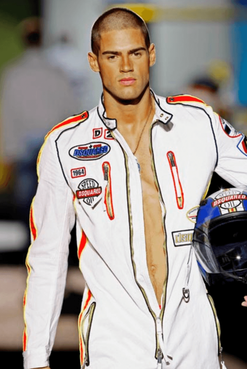 SS2008 DSquared2 White & Red Patchwork Racing Jacket (M) VFsevNF 1