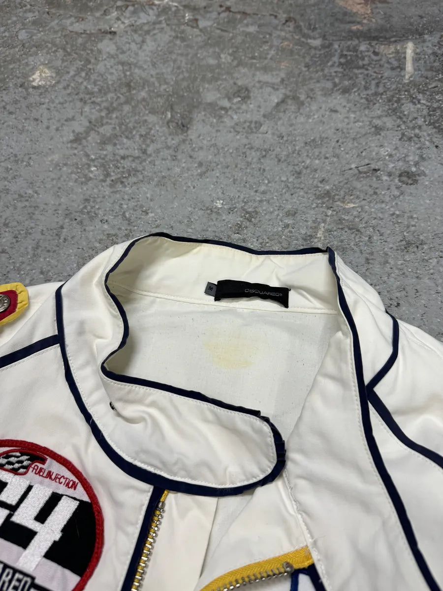 SS2008 DSquared2 White & Red Patchwork Racing Jacket (M) VFsevNF 10